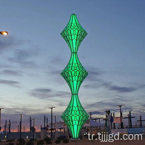 Büyük paslanmaz çelik heykel peyzaj lambası